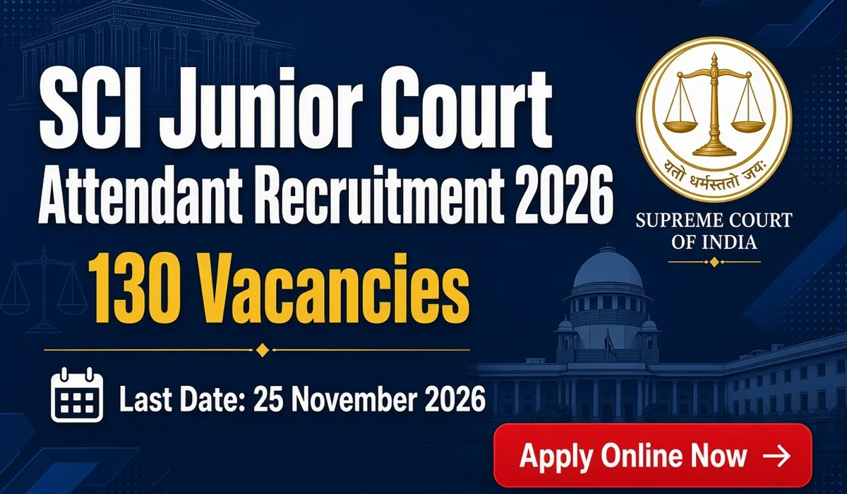 SCI Junior Court Attendant Recruitment 2026 - Apply Online